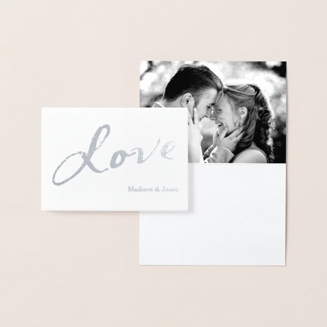 Silver Foil Liebe Foto Danke, dass ihr Karte auf G (Anzeige)