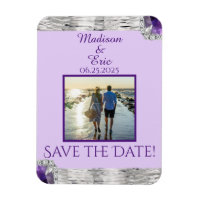 Silver Foil Lila Amethyst Save the Date Foto