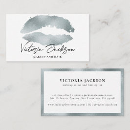 Silver Foil Lips Modern Chic Makeuty Beauty White Visitenkarte