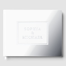 Silver Foil Livre d'invité Editable Elegant Hiver