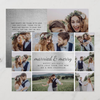 Silver Foil marié & Joyeux Faire-part Mariage