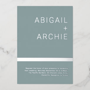 Silver Foil Moderne Minimalistische Hochzeit Folieneinladung