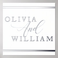 Silver Foil Names Wedding Verlobung Jubiläum
