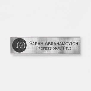 Silver Foil Office Door Sign Elegantes Business Türschild