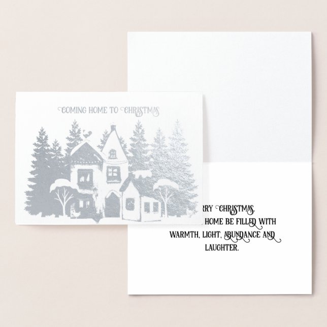 Silver Foil Personalisieren Weihnachtskarte Folienkarte (Anzeige)
