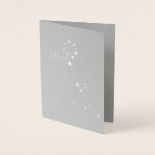 Silver Foil Pisces Zodiac Constellation Folienkarte