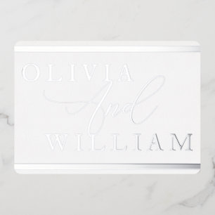 Silver Foil präsentiert Moderne Elegante Hochzeit Folieneinladung