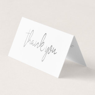 Silver Foil Script Logo Business Danke Karte