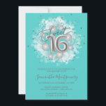 Silver Foil Sweet 16 Birthday Balloons Party Aquam Einladung<br><div class="desc">Lass deinen Freunden, ihre Kalender für deinen besonderen Tag mit diesen schönen staubblauen Sweet 16 Einladungen zu markieren. Jede Einladung bietet ein festliches Design mit schönen Ballons, die perfekt geeignet sind, um die Stimmung für einen Tag des Vergnügens und der Feier. Egal ob Sie eine große Ballsaal-Gala oder eine intimere...</div>