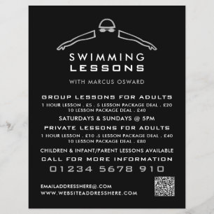 Silver Foil Swimmer Icon, Schwimmen Lektion Werbun Flyer