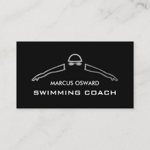 Silver Foil Swimmer, Schwimmlehrer und Rettungssch Visitenkarte