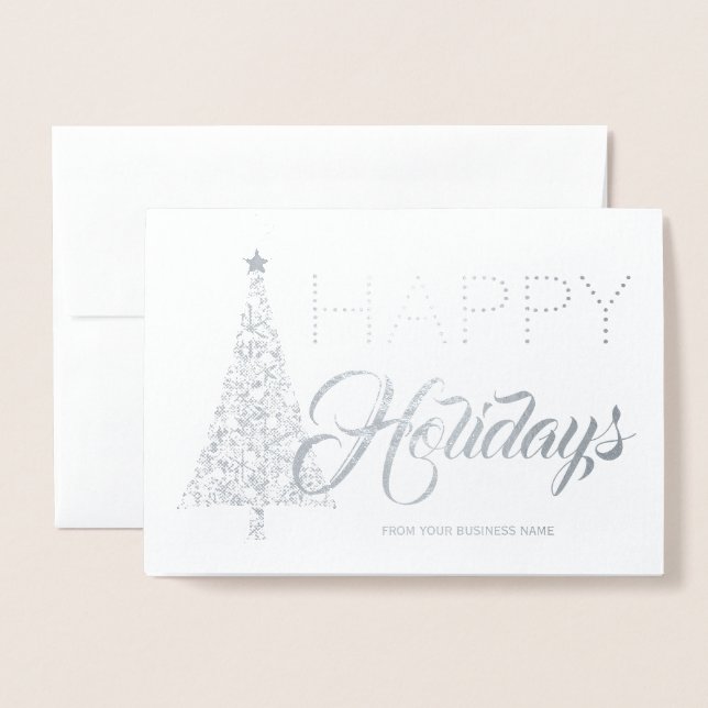 Silver Foil Weihnachtsbaum Firmenfeiertag Folienkarte (Vorderseite mit Umschlag)