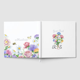 Silver Foil Wildflower Garden Wedding Spring Flora Gästebuch