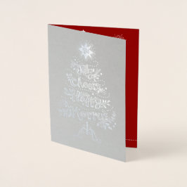 Silver Folie Business Holiday Card Weihnachtsbaum Folienkarte