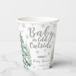 Silver Forest Winter Babydusche Papier Cup Pappbecher