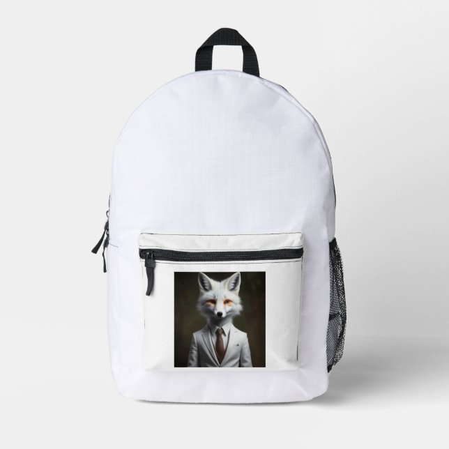 Silver Fox Backpack Bedruckter Rucksack (Vorderseite)