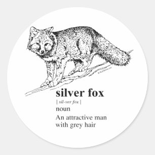 SILVER FOX RUNDER AUFKLEBER