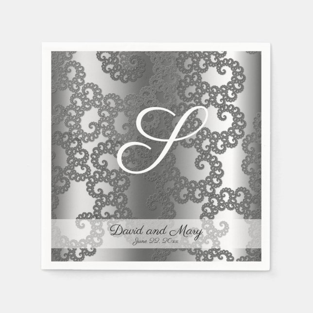 Silver Fraktal Wedkin Napkin Serviette (Vorderseite)