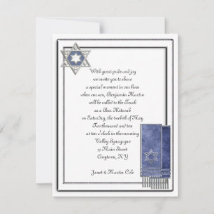 Silver Frame Bar Mitzvah Einladung