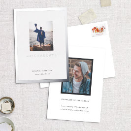 Silver Frame Foto Abschluss Announccard Folieneinladung