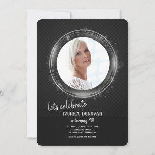 Silver Frame Foto Geburtstagsparty Einladung
