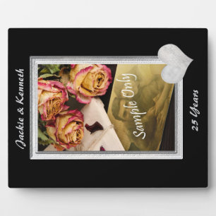 Silver Frame Wedding Jubiläumsvorlage Fotoplatte