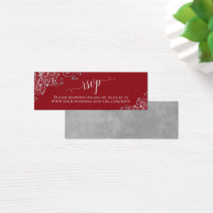 Silver Frills Elegant Red Wedding Carte en ligne R