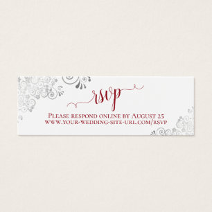 Silver Frills Red & White Wedding Carte en ligne R