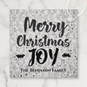 Silver Frohe Weihnachten Joy Holidays Personalize Geschenkanhänger