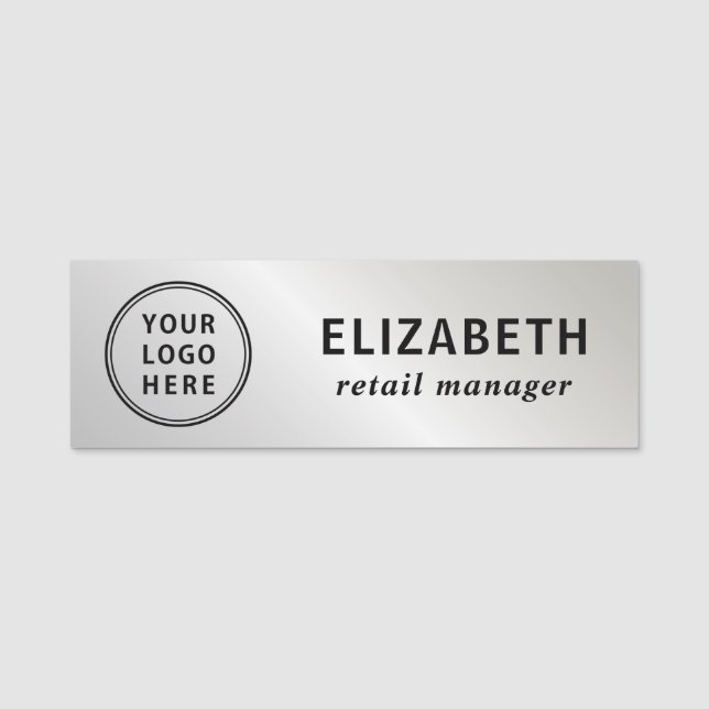 Silver für elegante Business-Logos Namensschild (Vorderseite)