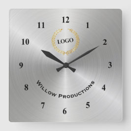 Silver für Firmenlogo Quadratische Wanduhr