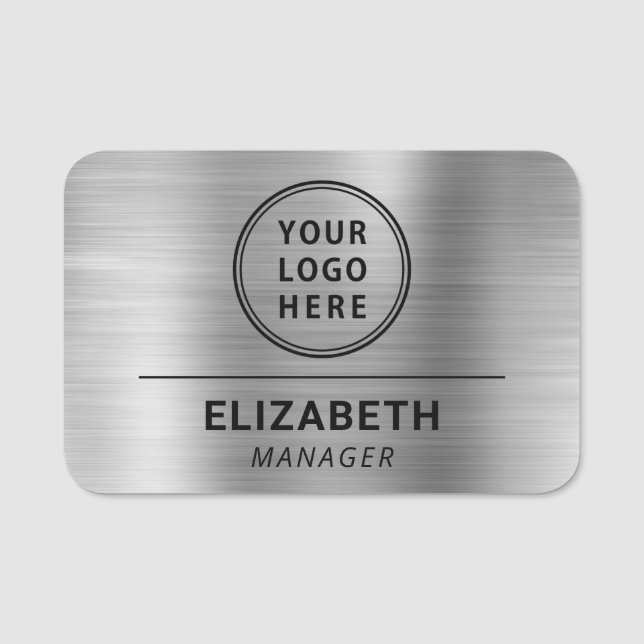 Silver für moderne Firmenlogos Namensschild (Vorderseite)