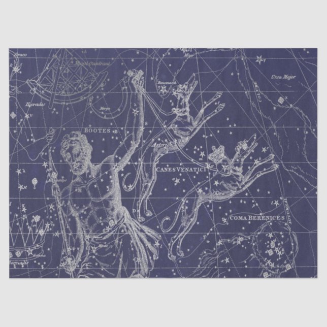 Silver Galaxy Star Map Series Design 8 Seidenpapier (Vorderseite)