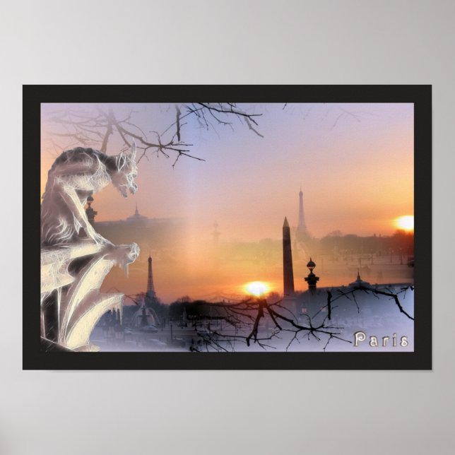 Silver Gargoyle of Notre Dame, Druck Poster (Vorne)