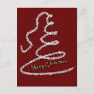 Silver Garland Xmas Tree Postkarte