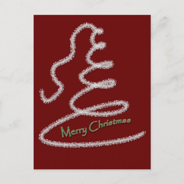 Silver Garland Xmas Tree Postkarte (Vorderseite)