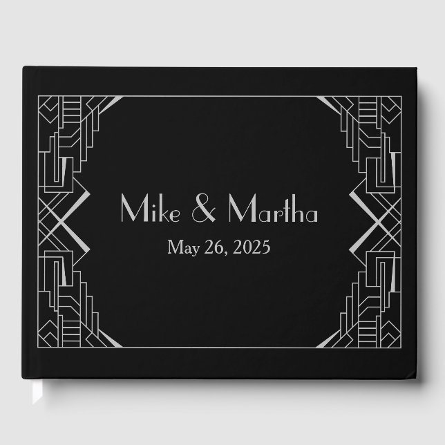 Silver Gatsby Guest Book Gästebuch (Vorderseite)