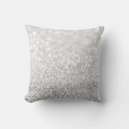 Silver Gay Glitzer Funkelnd Metallic White Delicat Kissen
