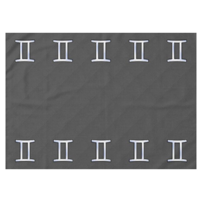Silver Gemini-Zeichen auf Holzkohlefaser-Printwerb Tischdecke (Vorderseite (Horizontal))