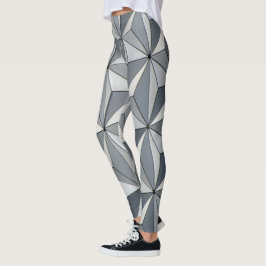 Silver Geo Design Leggings