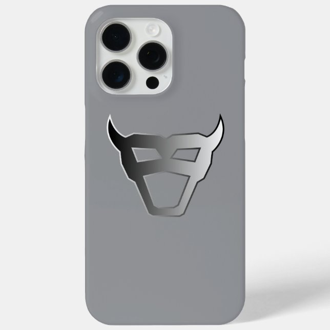 Silver Geometric Bull Chrome Look logo Case-Mate iPhone Hülle (Rückseite)