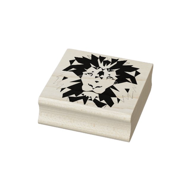 Silver Geometric Lion Gummistempel (Stempel)