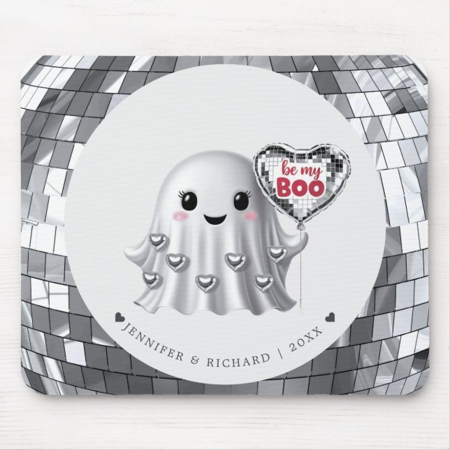 Silver Ghost Valentine mit Names Year Pattern Mousepad (Vorne)