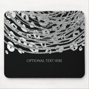 Silver Glam Cheetah Print Exotic Animal Print Mousepad