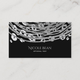 Silver Glam Cheetah Print Exotic Beauty Visitenkarte