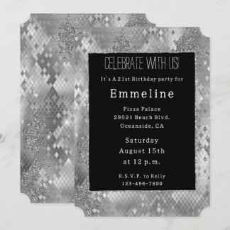 Silver Glam Glitzer Schlange Haut Einladung