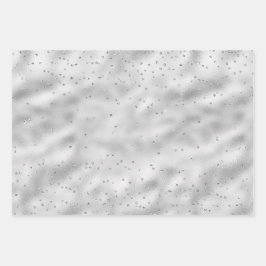 Silver Glam Sparkle Glitzer Geschenkpapier Set