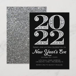 Silver Glamour Silvester Party Einladungen