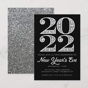 Silver Glamour Silvester Party Einladungen