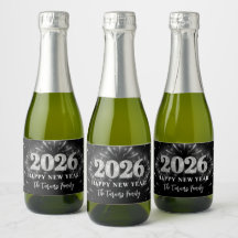 Silver Glitter Black Happy New Year 2026